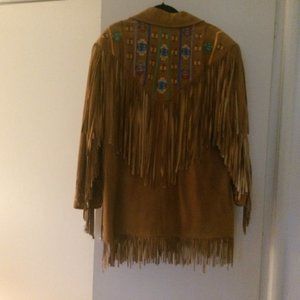 Sueded Fringed Beaded Jacket